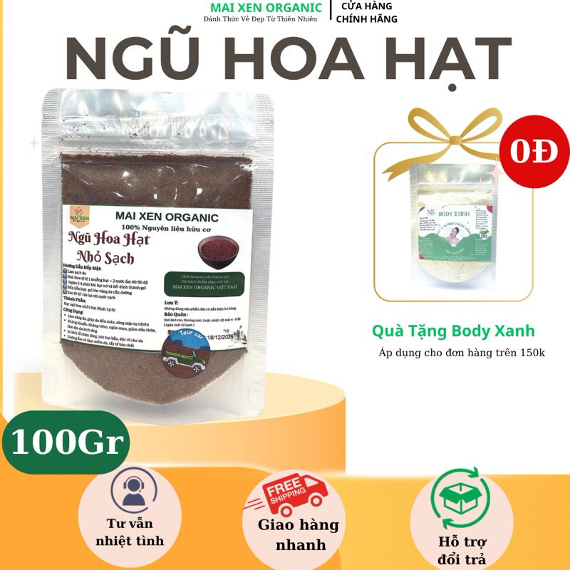 Ngũ Hoa Hạt Nguyên Chất Loại 1 Mai Xen - Mặt Nạ Đắp Mặt Hỗ Trợ Giảm & Ngừa Mụn Dưỡng Sáng Da