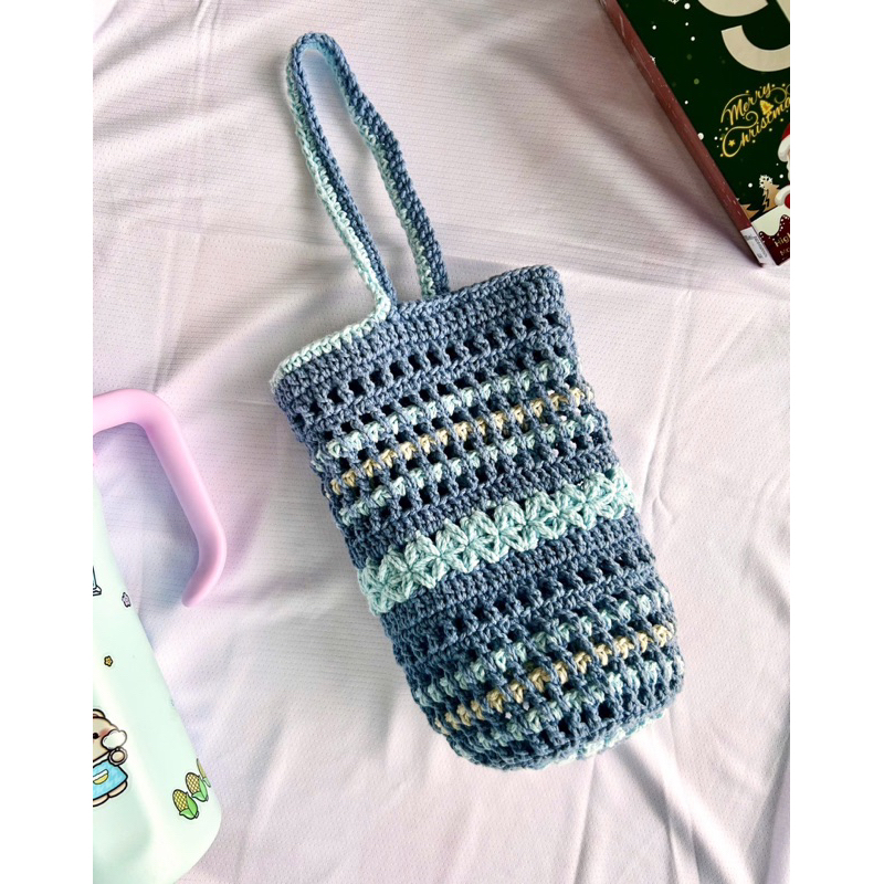 Túi len móc đựng bình nước, bình giữ nhiệt loại lớn