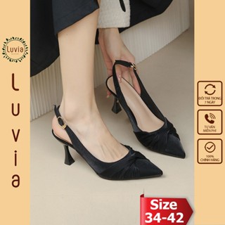Giày cao gót 7 phân mũi nhọn thiết kế slingback thời trang Luvia X142CG