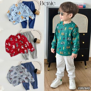  9-15kg  Bộ thu đông bé trai cotton bozip mềm mại cho bé Bernie - Bộ dài tay bé trai - 22B294Q 
