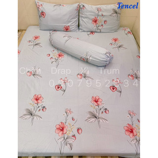 BỘ DRAP VẢI TENCEL SIÊU MỀM MÁT Size 1m8x2m (inbox chọn mẫu)