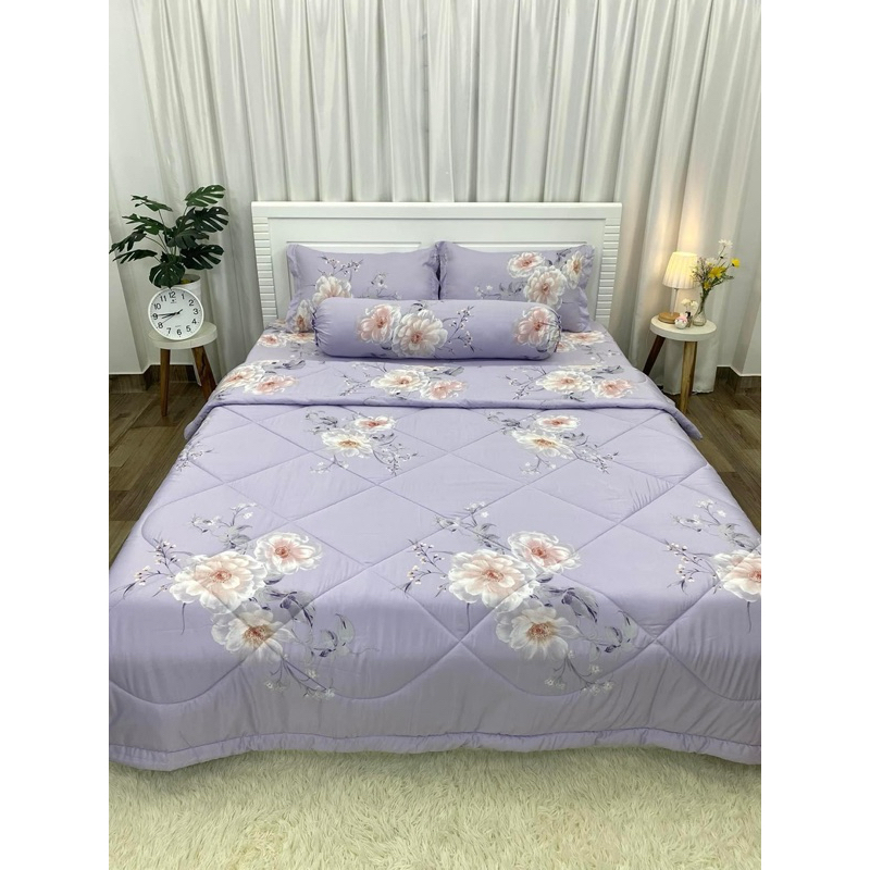 BỘ DRAP VẢI TENCEL SIÊU MỀM MÁT Size 1m8x2m (inbox chọn mẫu)