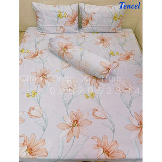 BỘ DRAP VẢI TENCEL SIÊU MỀM MÁT Size 1m8x2m (inbox chọn mẫu)