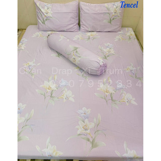 BỘ DRAP VẢI TENCEL SIÊU MỀM MÁT Size 1m8x2m (inbox chọn mẫu)