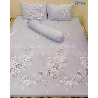 BỘ DRAP VẢI TENCEL SIÊU MỀM MÁT Size 1m8x2m (inbox chọn mẫu)
