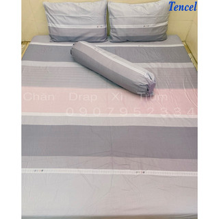 BỘ DRAP VẢI TENCEL SIÊU MỀM MÁT Size 1m8x2m (inbox chọn mẫu)