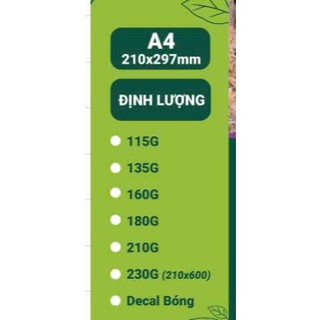 Giấy in ảnh Ngũ Sắc A4 1 mặt 135gsm 100 tờ