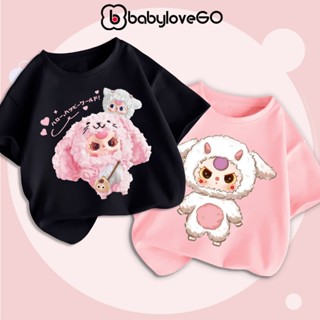 Áo thun bé gái ngắn tay BabyloveGO áo phông cho bé in hình Baby Three dễ thương siêu Hot
