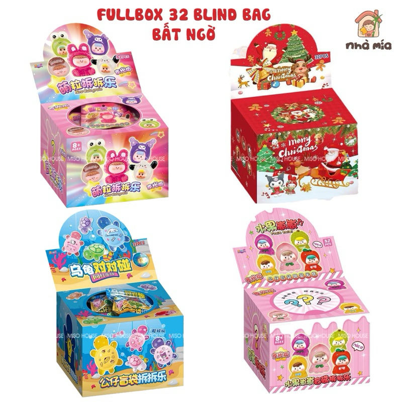 Hộp 32 túi mù moi moi, rùa babythree, crybaby, mộng kuromi full box túi mù rùa moimoi quà tặng cho b
