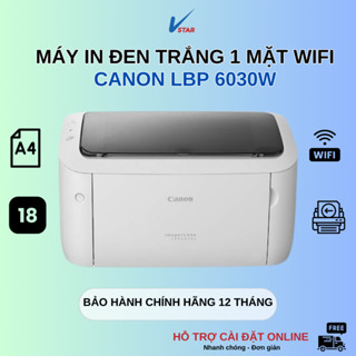  Máy In Canon LBP 6030W – Đen Trắng Laser Kết Nối WiFi Bền Bỉ Phù Hợp Cá Nhân & Hộ Kinh Doanh 