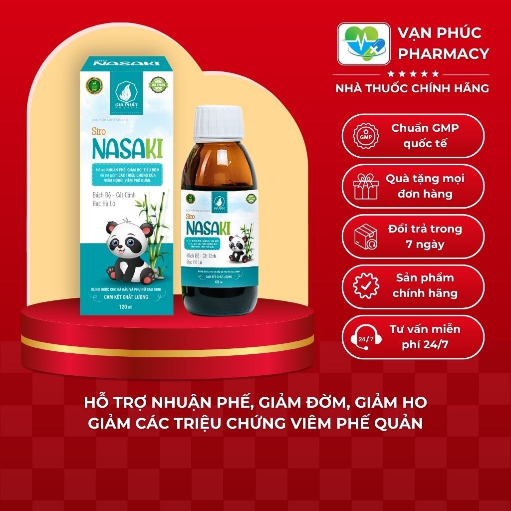 Siro Ho, Giảm Ho, Giảm Đờm, Khản Tiếng, Ngứa Họng, Đau Rát Cổ Họng, Viêm Phế Quản NASAKI Gia Phát Ph
