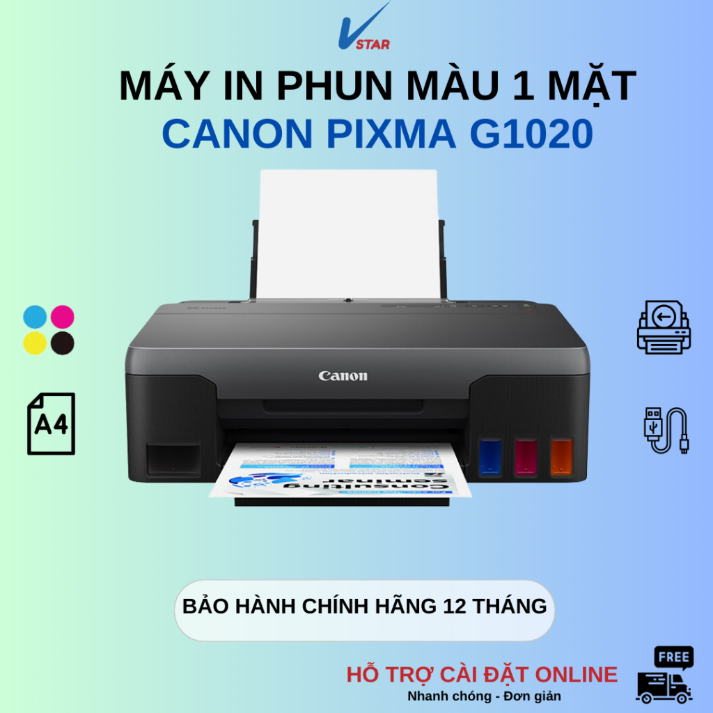 Máy In Phun Màu Canon PIXMA G1010/ G1730 (kèm mực chính hãng) - Bảo hành chính hãng 12 tháng