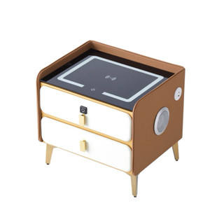 Tủ đầu giường thông minh bọc da , tab dầu giường có loa nghe nhạc, sạc điện thoại, đèn led, khoá vân tay