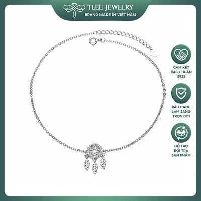 Lắc chân bạc nữ TLEE dreamcatcher đính đá cao cấp TLEE JEWELRY LC0100