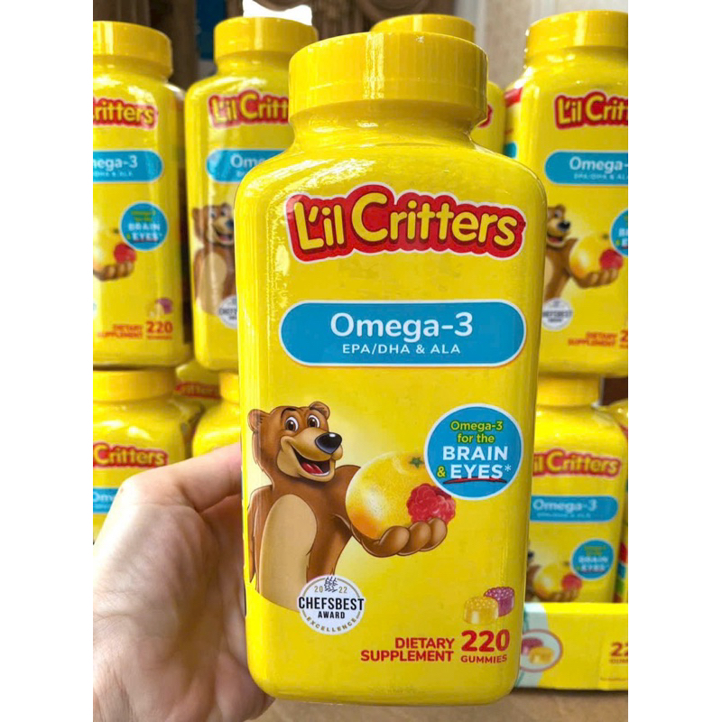 Kẹo gấu Immune C290v-Gummy Vites 300v-Lil Critters Omega-3 DHA Gummy Fish lọ 220 viên