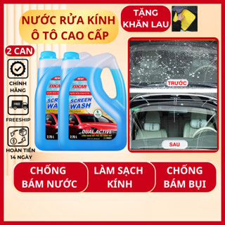 Combo 2 Can Nước Rửa Kính Ô Tô Cao Cấp Chính Hãng Focar, Screen Wash 2.75L, Chống bám nước Xe Hơi