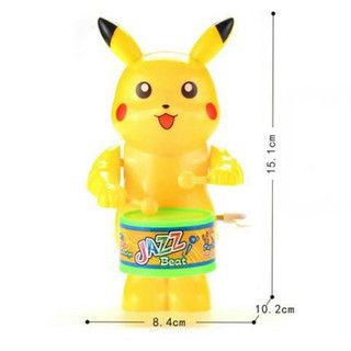 Đồ chơi Pikachu, con mèo đánh trống vặn cót dễ thương cho bé