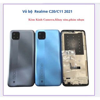 Vỏ bộ realme C11(2021)/C20 có phím +kính camera +khay sim