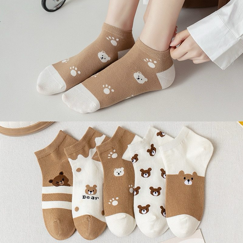 Vớ gấu nâu nữ set 5 đôi