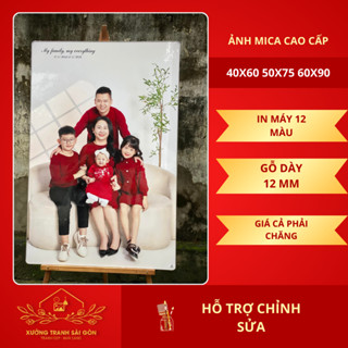 Khung ảnh treo tường  40x60, 50x75, 60x90 tráng gương viền bạc ảnh cưới, in ảnh theo yêu cầu