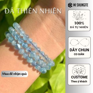 Vòng tay đá tự nhiên, vòng đá thạch anh tự nhiên mang năng lượng cao phụ kiện thời trang, trang sức vòng tay Mi Shungite