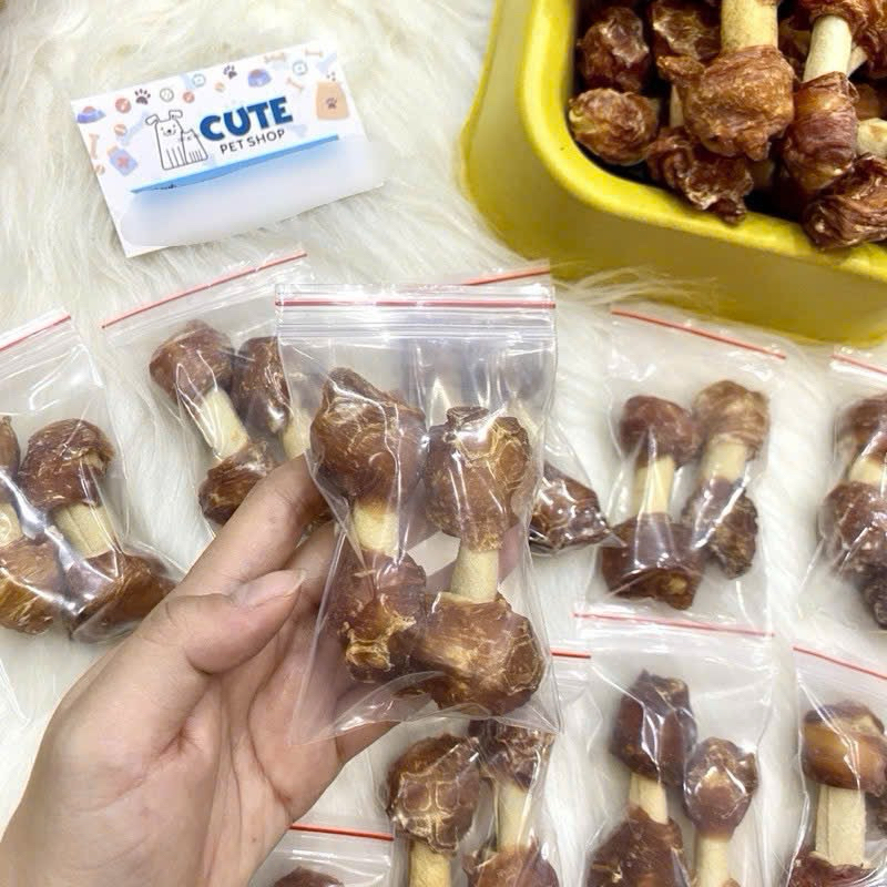 Xương sữa quấn gà nướng CHO CHÓ MÈO