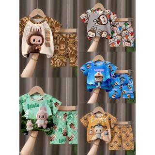 Bộ Quần Áo Cộc Tay Nhí LABUBU HÓT HÓT, 5 màu cực Đẹp, In 5D, dành cho bé Trai từ 8-20Kg, chất vải thun lạnh thoải mái.