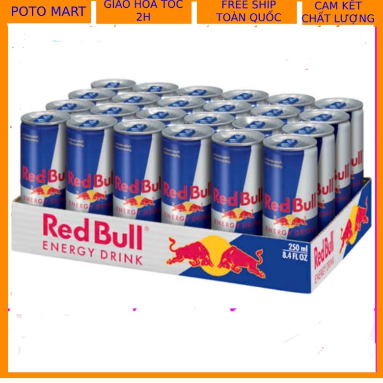 Thùng 24 Lon Nước Tăng Lực Red Bull Energy Drink 250ml