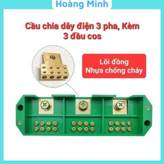 Cầu chia dây điện 3 pha tải 100A loại lõi đồng 3 vào 12 ra
