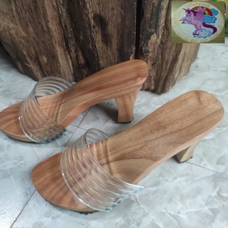 Guốc Gỗ Guốc Mộc Cao 9 Phân Đế Vuông ( đế cao su 2 lớp )