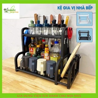 Kệ Đựng Gia Vị Trong Nhà Bếp Cao Cấp Loại 1, Có Hộp Đựng Đũa 2 Tầng
