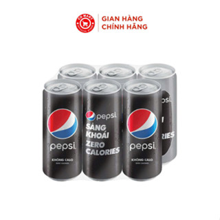Lốc 6 lon nước Pepsi không calo/vị chanh không calo, lon 320ml
