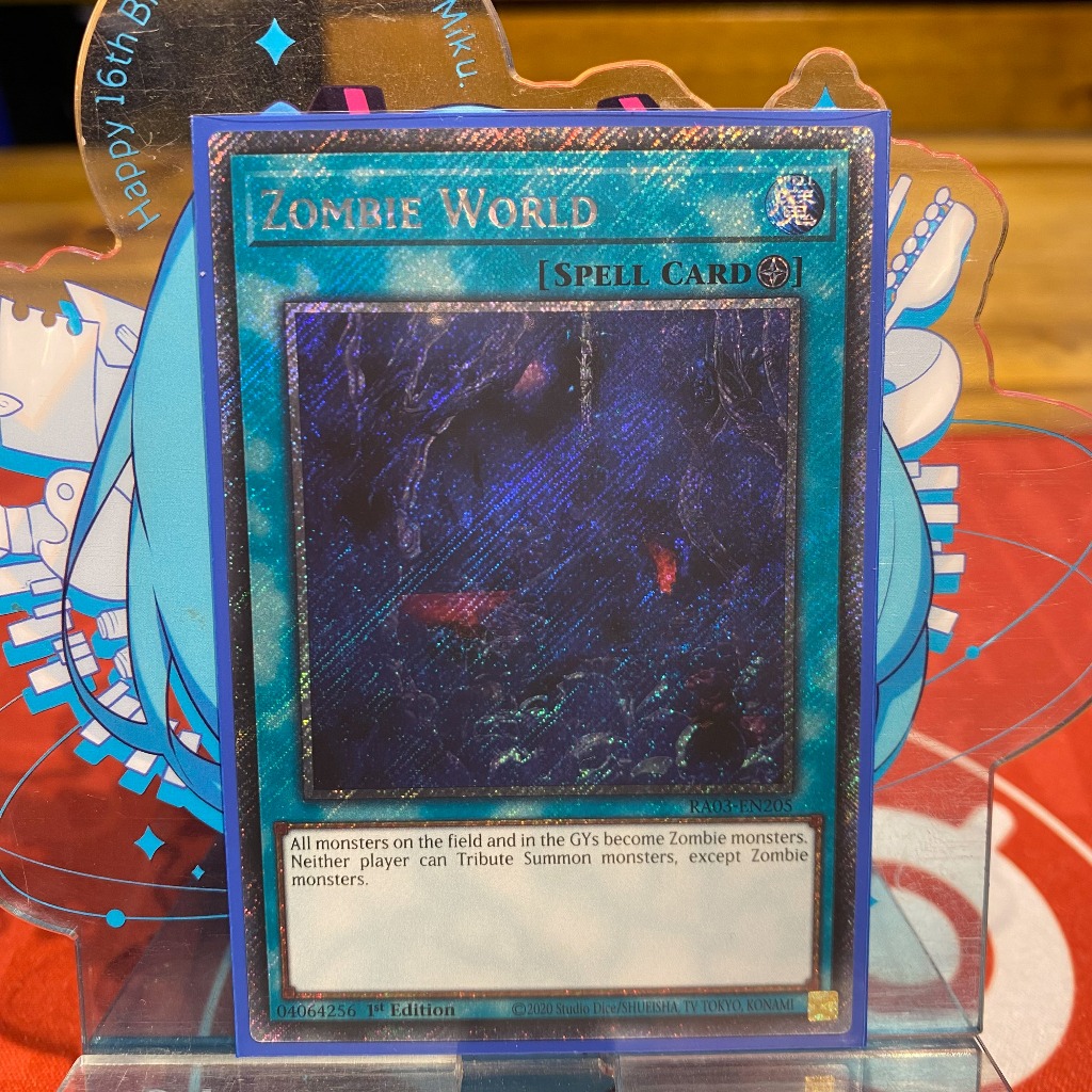 [ Bài Yugioh Chính Hãng ] Zombie World - RA03-EN205 - Platinum Secret Rare 1st Edition