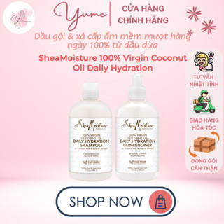 Dầu Gội & Xả Cấp Ẩm Bóng Mượt Cho Tóc Hàng Ngày Shea Moisture 100% Dầu Dừa – Dưỡng Tóc Mềm Mượt, Tăng Cường Độ Ẩm