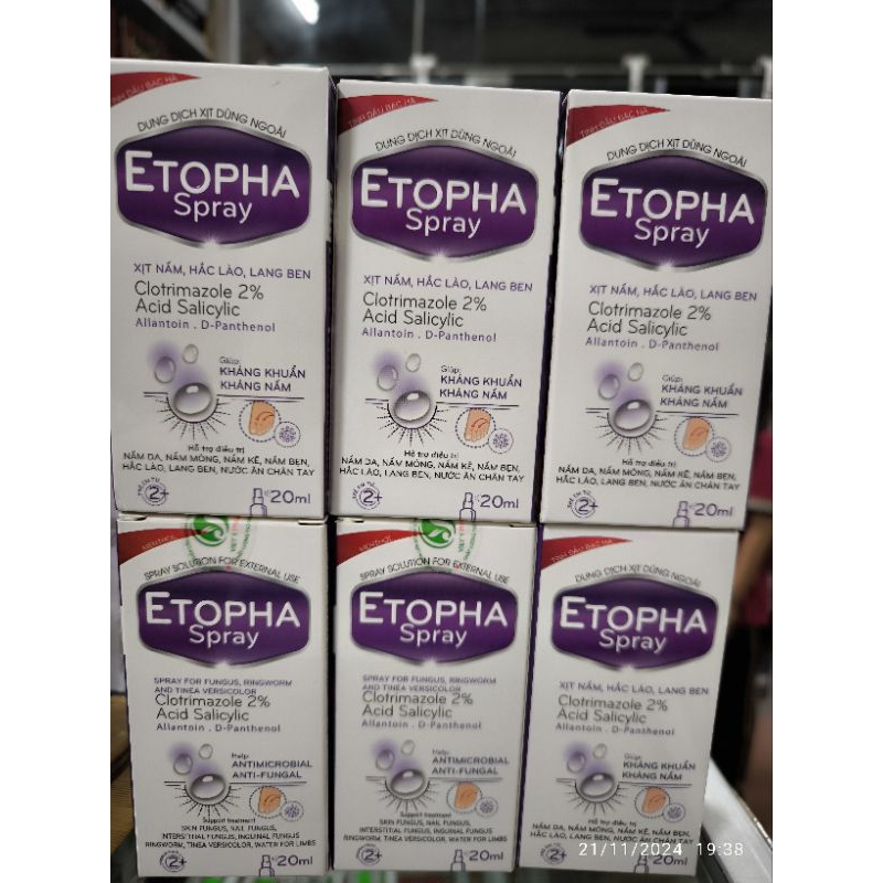 dung dịch Xịt nấm, hắc lào,lang ben, nước ăn chân tay ETopha lọ 20ml