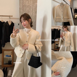 /Linhanofficial/ ÁO KHOÁC DẠ TRẦN LÔNG VŨ I MISS LINENE 10369🇰🇷