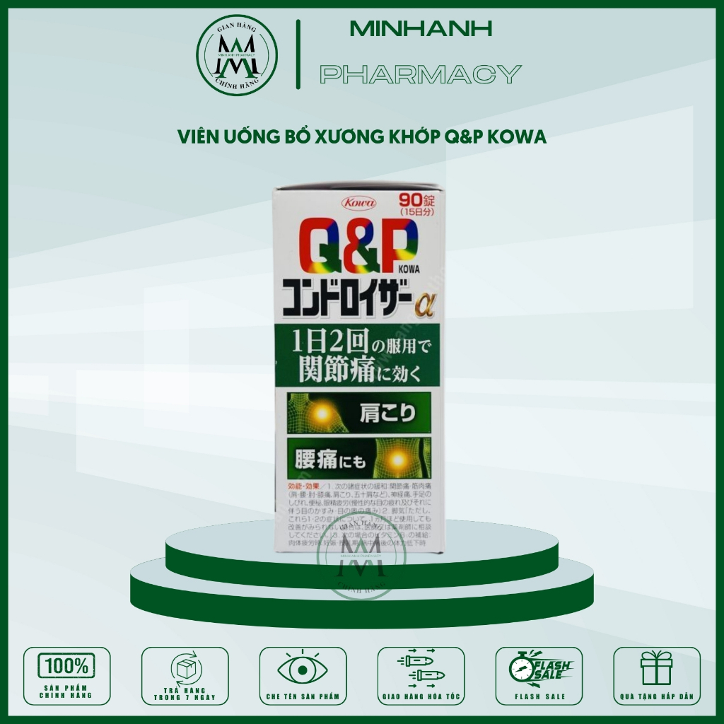 Viên Uống hỗ trợ xương khớp giảm đau nhức chân tay khớp gối Q&P hàng chuẩn chính hãng Nhật Bản