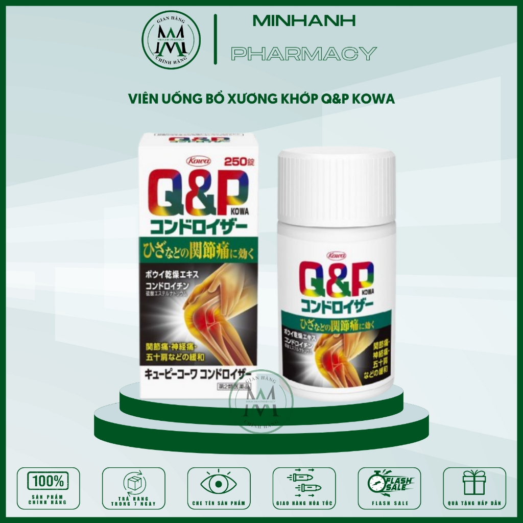Viên Uống hỗ trợ xương khớp giảm đau nhức chân tay khớp gối Q&P hàng chuẩn chính hãng Nhật Bản