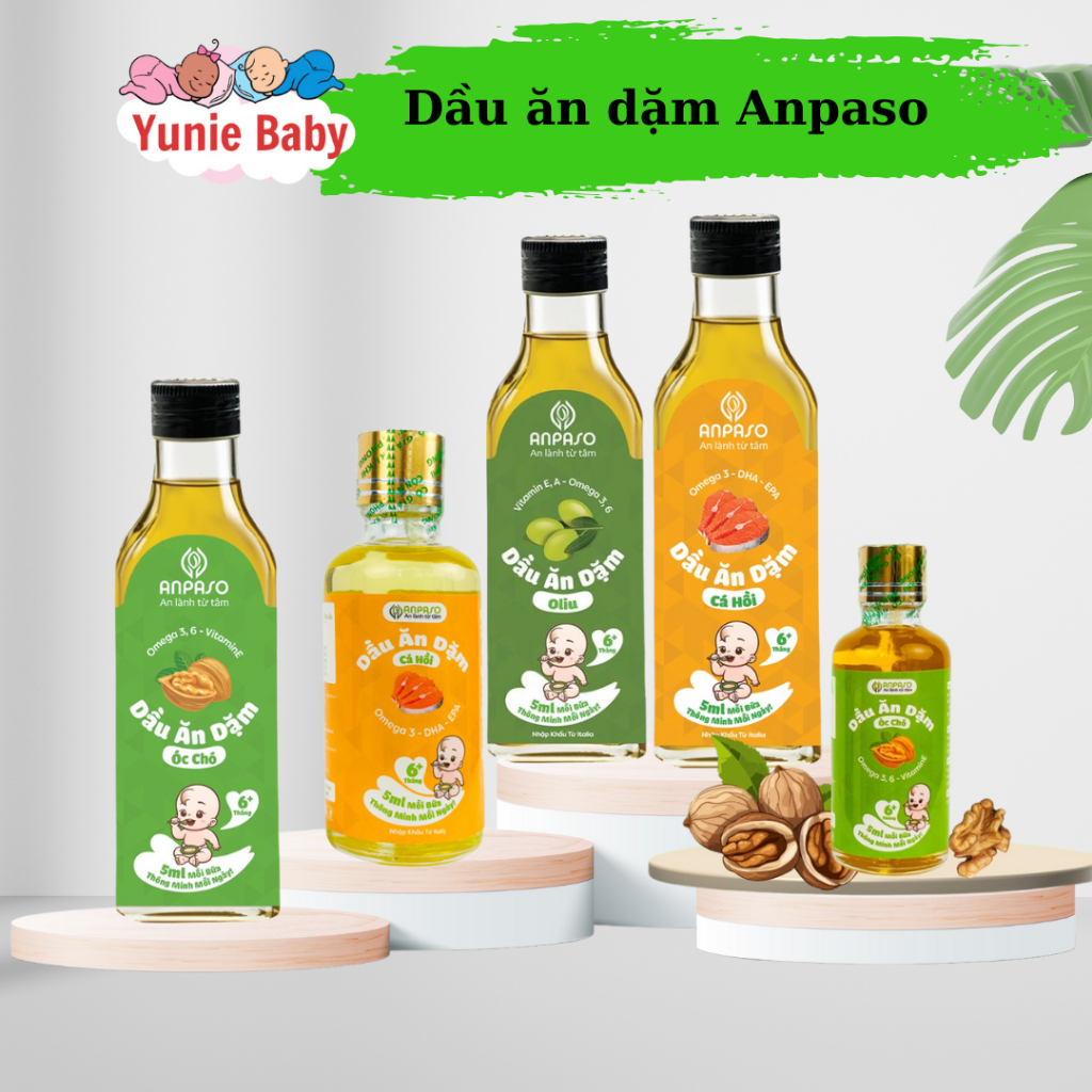 Dầu Ăn Dặm Cho Bé Anpaso 50ml/100ml - Dầu Thực Vật Bổ Sung DHA Cho Bé Phát Triển Trí Não