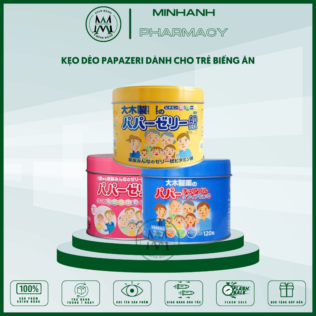 Kẹo dẻo bổ sung vitamin giúp trẻ ăn ngon miệng hơn tăng sức đề kháng Papazeri Nhật Bản
