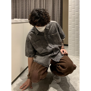 Áo Sơ Mi Loang Chất Denim Hai Túi, Thời Trang Nam Nữ Unisex, Phong Cách Hàn Quốc (Ảnh Thật Shop Chụp )