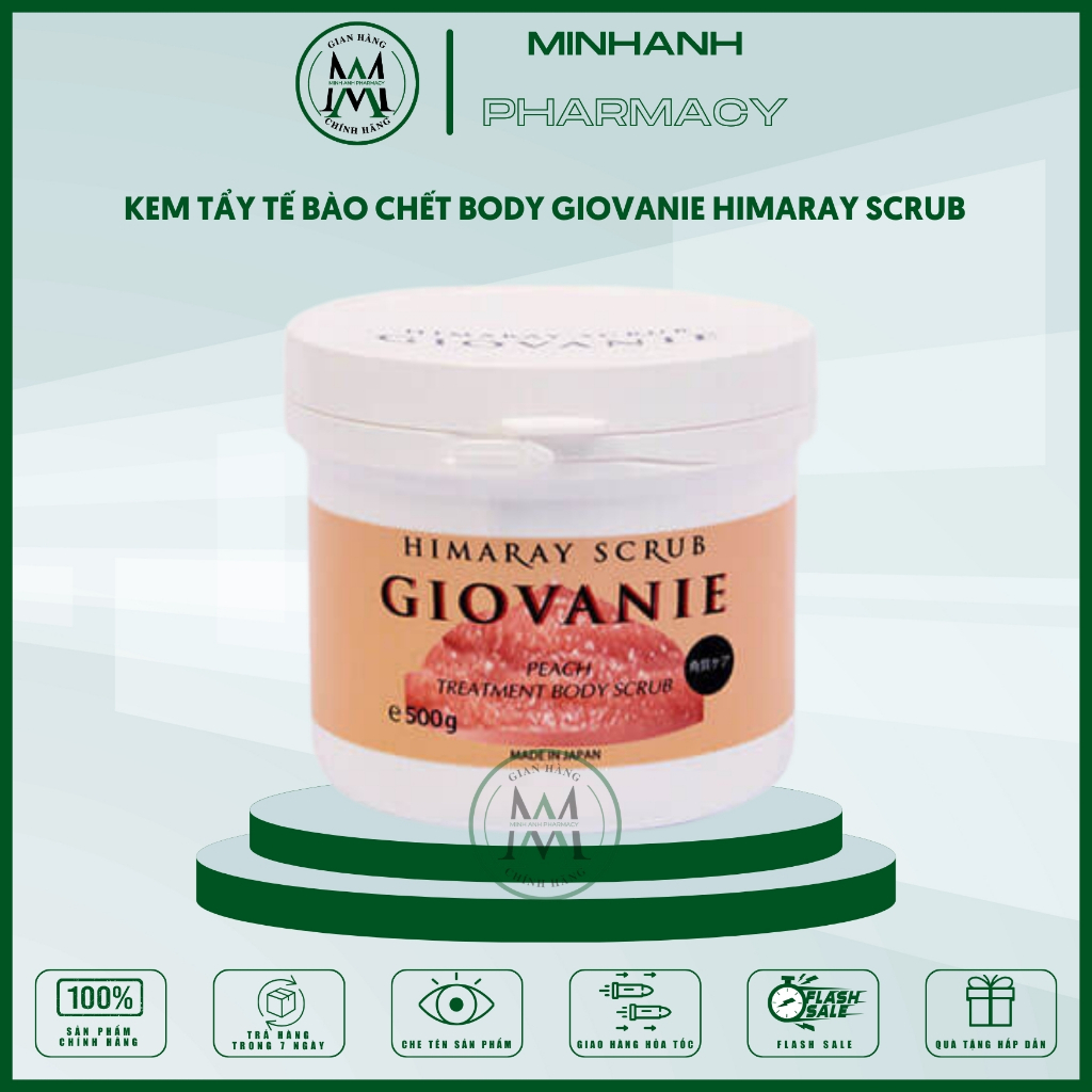Tẩy tế bào chết Body Giovanie Himaray Scrub Nhật Bản giúp làm sạch da loại bỏ tế bào chết dưỡng trắng da