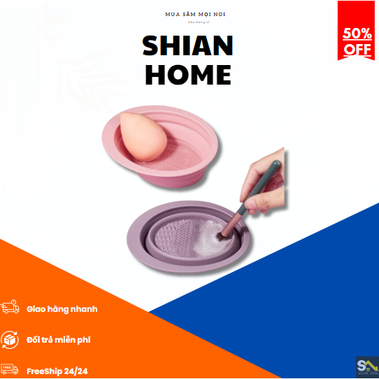 akt( CHẬU SILICON RỬA DỤNG CỤ TRANG ĐIỂM ) Làm Sạch Cọ Trang Điểm Bàn Chải Bụi ✿Shian VN✿