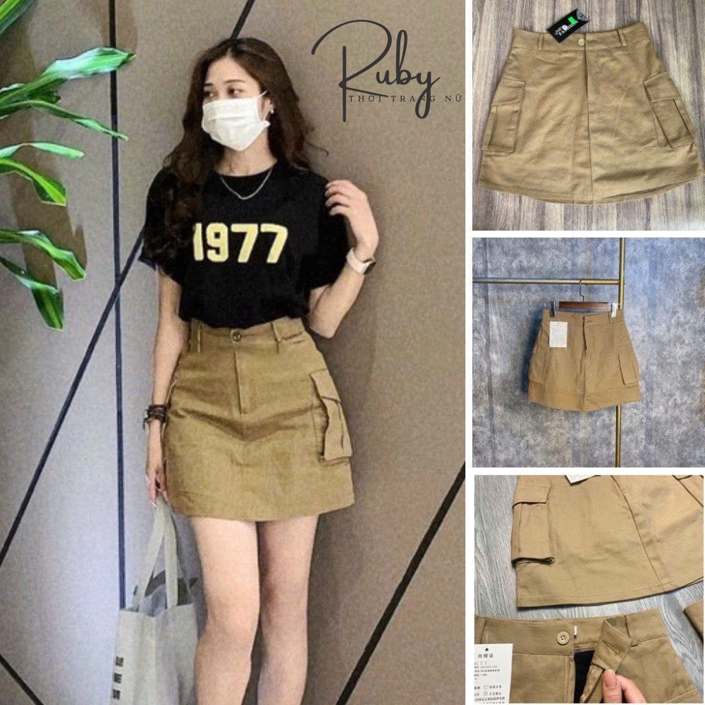 Chân Váy KaKi Chữ A Túi Hộp Phong Cách Hàn Quốc Có Quần Trong Lên From Xinh MA603 | BigBuy360 - bigbuy360.vn
