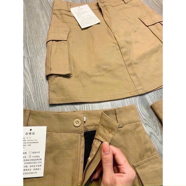 Chân Váy KaKi Chữ A Túi Hộp Phong Cách Hàn Quốc Có Quần Trong Lên From Xinh MA603 | BigBuy360 - bigbuy360.vn