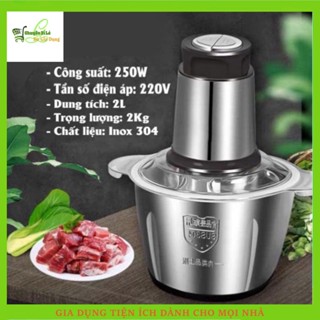 Máy xay thịt, máy xay đa năng công suất 250W, cối inox 4 lưỡi dao sắc bén đa năng dùng cho gia đình, Hàng loại 1