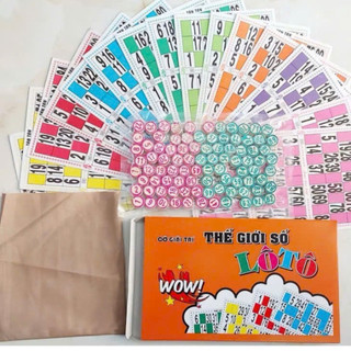 Bộ Đồ Chơi Lô Tô Giấy Và Hạt Gỗ Sắc Nét, Bingo Lotto Việt Giải Trí Ngày Tết