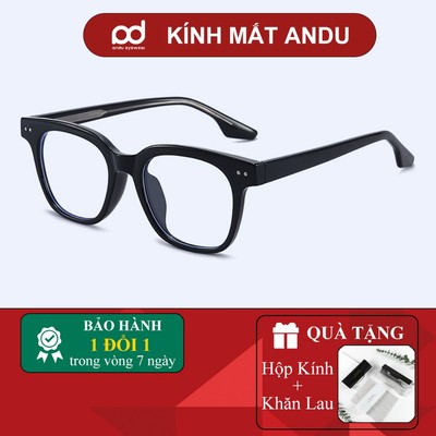 Gọng kính cận thời trang nam nữ ANDU EYEWEAR dáng vuông chống tia UV cốt kim loại 17AD180
