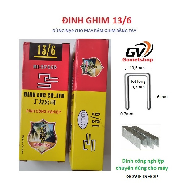 Đinh U bấm gỗ 13/6 dùng cho máy bấm đinh ghim bằng tay đinh U