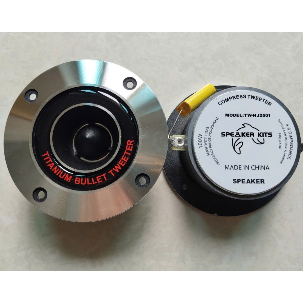 Loa treble rời Tweeter màng Titan từ 70 toàn vành 10cm tặng kèm tụ 3.3uf - loa treble rời( 2 treble 